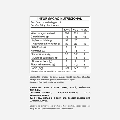 CAIXA ENERGY BAR CHOCOLATE AMARGO