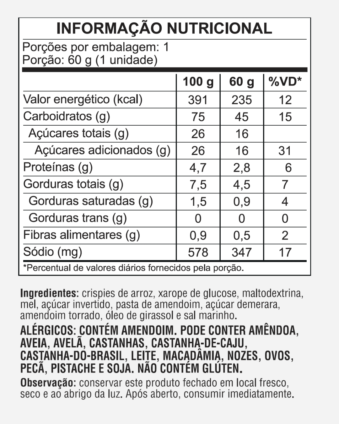 ENERGY BAR AMENDOIM