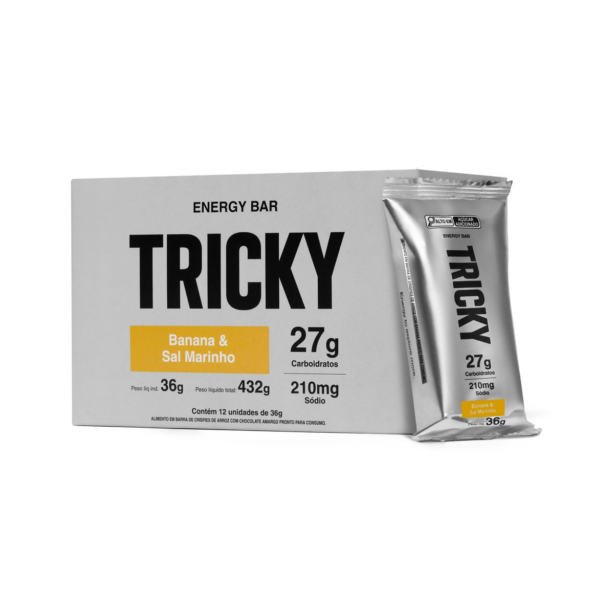 Caixa Tricky 27 Banana & Sal Marinho com 12 unidades e sachê à frente