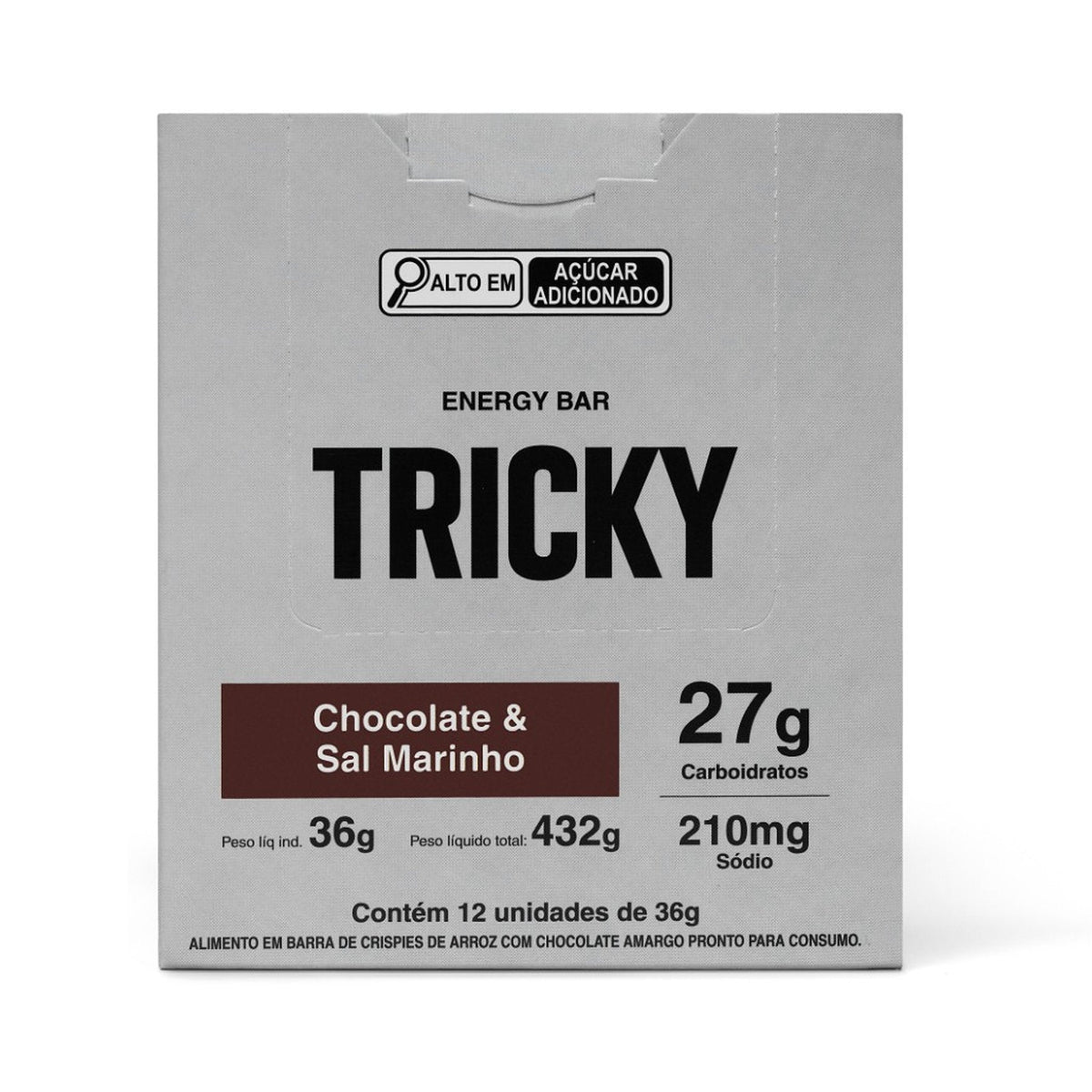 Caixa Tricky 27 Chocolate & Sal Marinho com 12 unidades, vista frontal