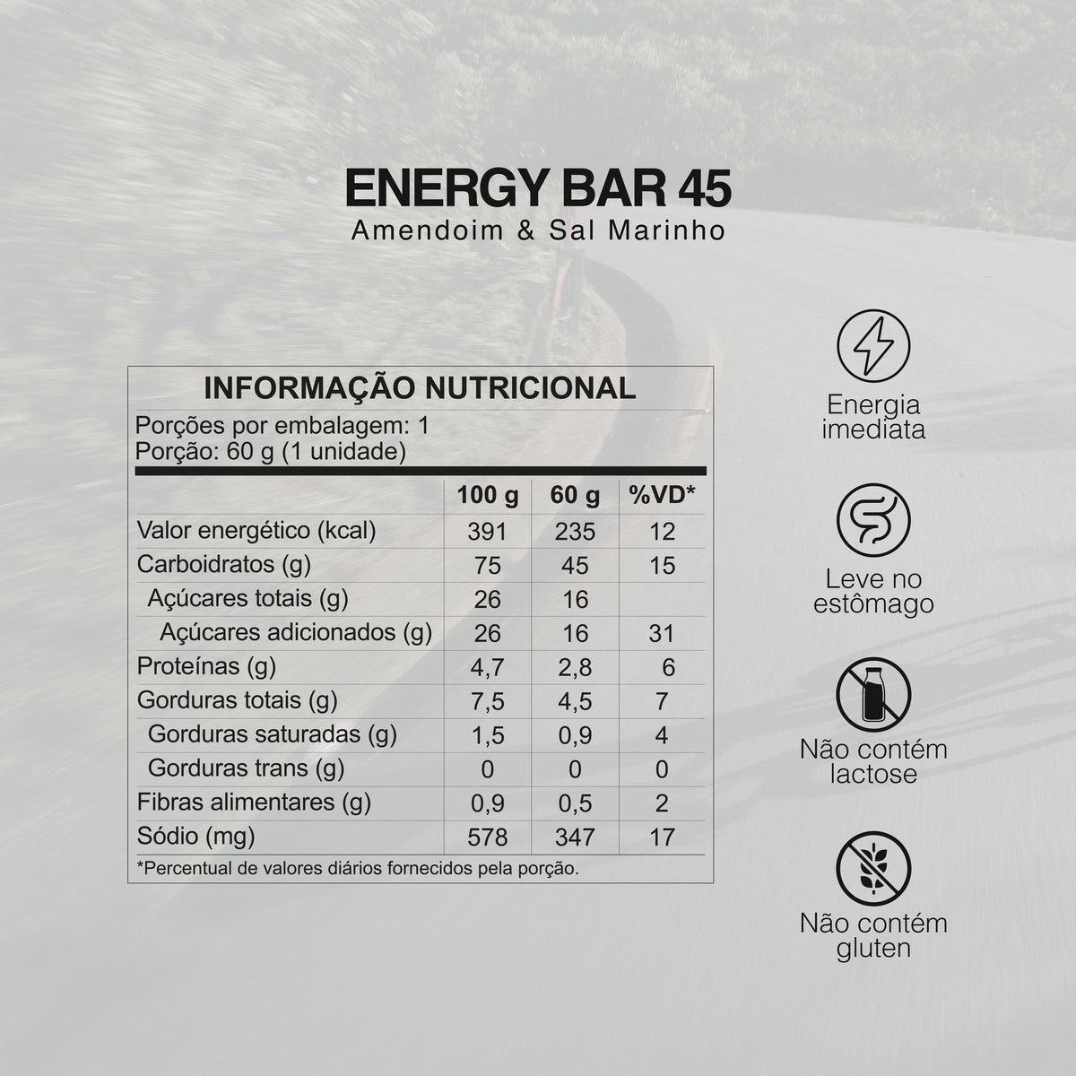 ENERGY BAR AMENDOIM 45