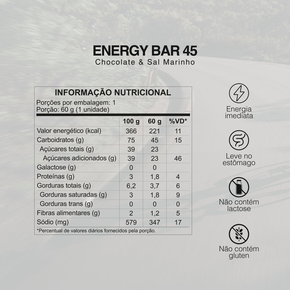 ENERGY BAR CHOCOLATE AMARGO 45